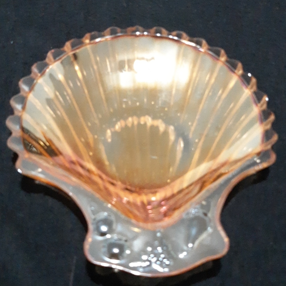 Vintage Seashell Glass Jewelry/Trinket Tray